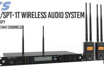 promotional graphic showing the JTS System by agiprodj with 1 transmitter and t receivers